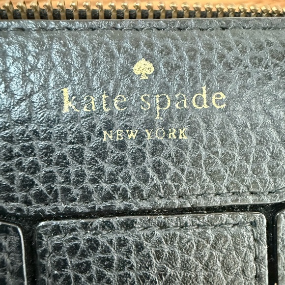 KATE‎ SPADE Bridge Place Neda Black Pebble Leather Zip Wallet Wristlet Designer - Picture 8 of 10